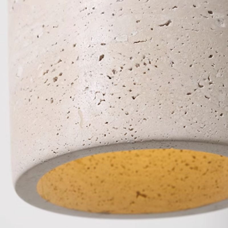 Nordic Natural Stone Pendant Light Cylinder Small Mid Century Modern Hanging 85-265V4