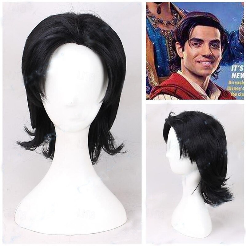 Aladdin Mena Massoud Cosplay Wig Cosplay for Adult Men Halloween Carnival
