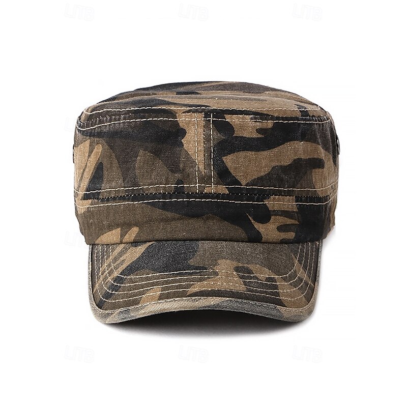 Men's Camouflage Military Cadet Hat – Cotton Army Style Cap with Adjustable Fit for Outdoor Adventures and Streetwear3