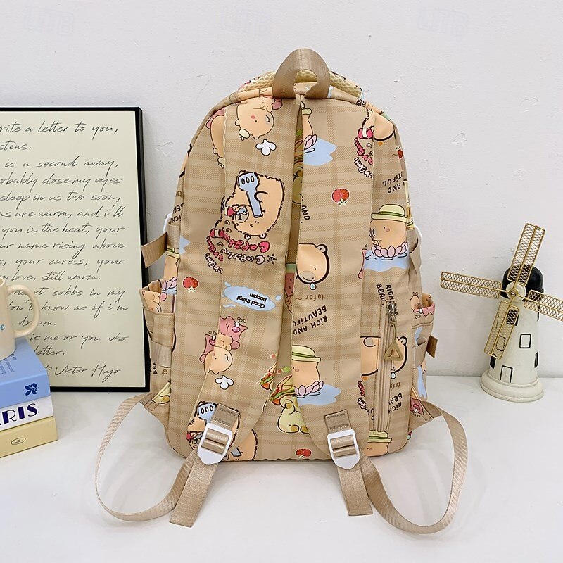 Girls' Kawaii Cartoon Backpack – Cute Food & Bear Print School Bag for Teen Students, Middle School & Daily Use2