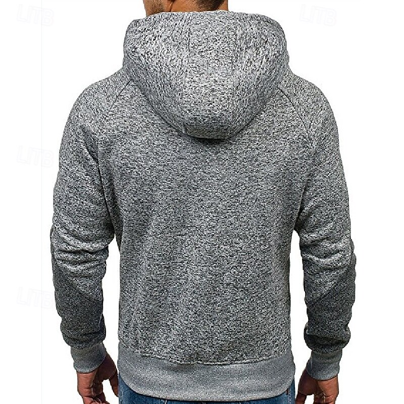 Men's Hoodie Full Zip Hoodie Fleece Hoodie Light Grey Dark Gray Hooded Color Block Pocket Sports & Outdoor Daily Streetwear Basic Casual Workout Winter Clothing Apparel Hoodies Sweatshirts3