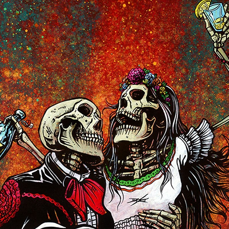 Bottoms Up by David Lozeau Men's Dance Skulls Button Up Shirt Long Sleeve Designer Shirt Limited Artist Edition2