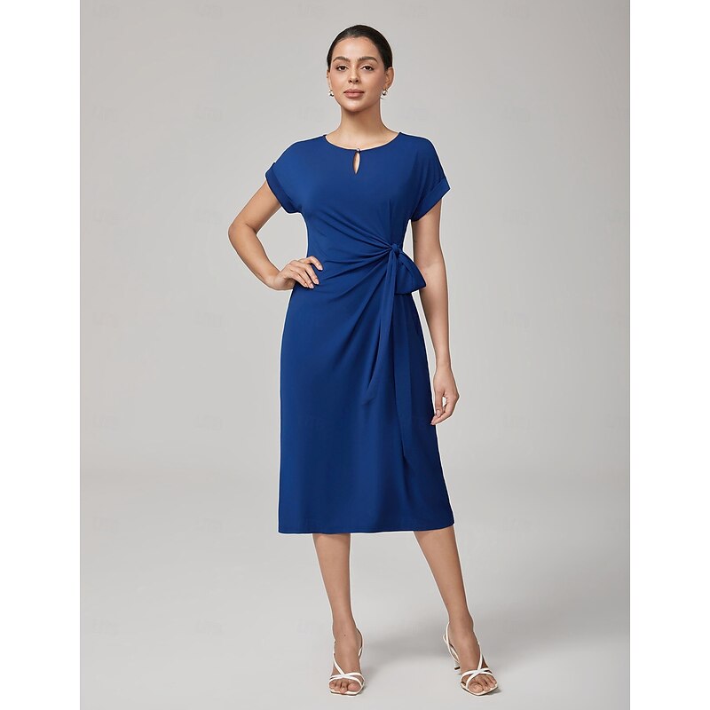 Elegant High Stretch Belted Maxi Dress3