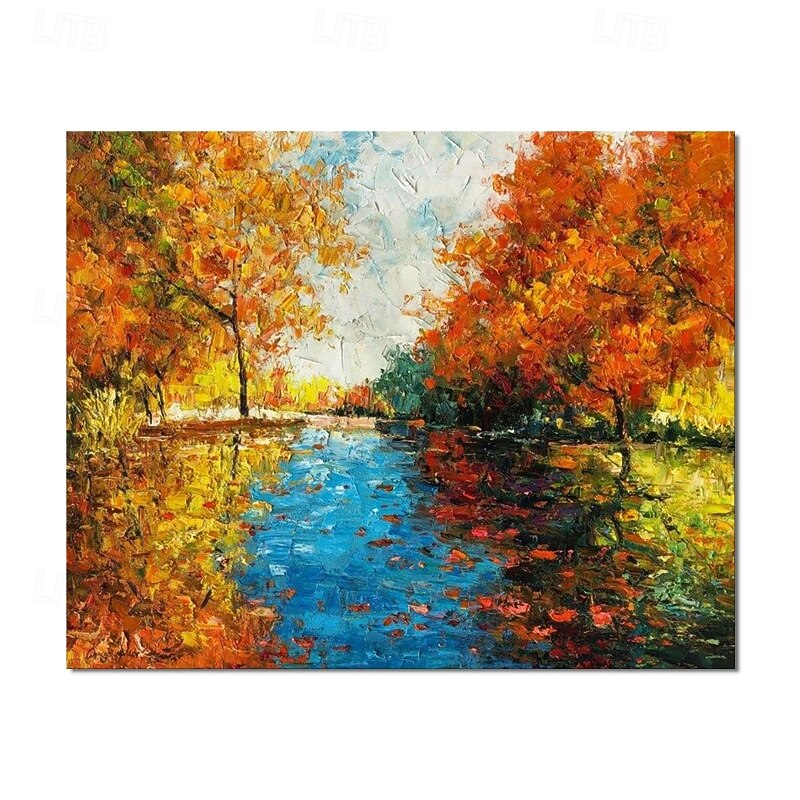 Handmade Oil Painting Canvas Wall Art Decoration European Style Landscape Pastoral Autumn Scenery Thick Art for Home Decor Rolled Frameless Unstretched Painting4