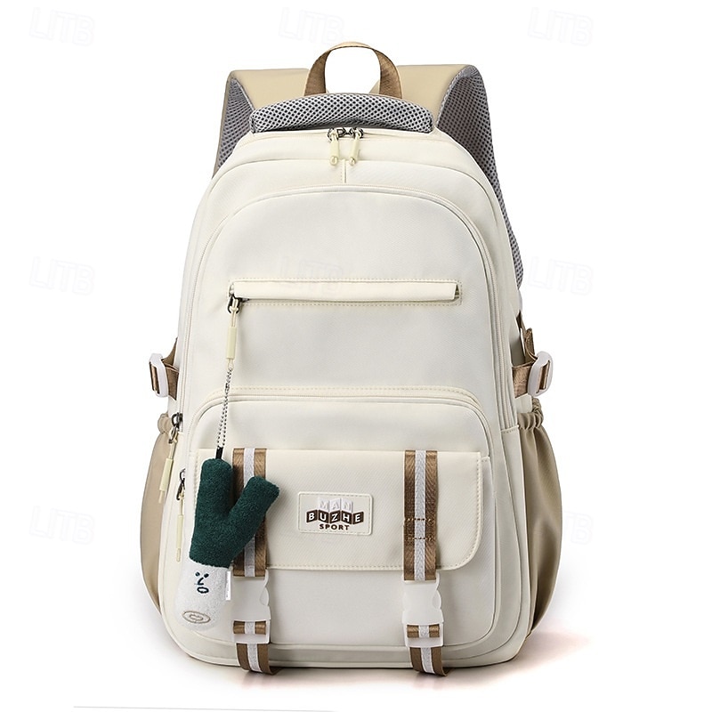 Back to School Backpack for Teen Girls – Cute Aesthetic School Bag with Plush Keychain, Multi-Pocket Lightweight Daypack for Middle & High School4