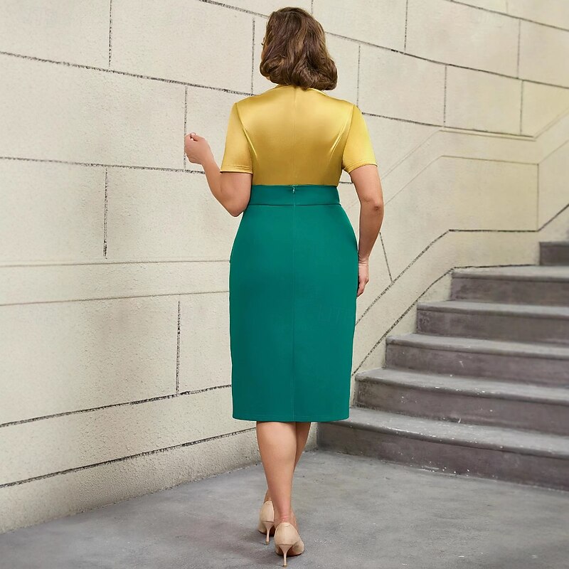 Retro Vintage 1950s 1960s Midi Cocktail Dress Pencil Dress Plus Size Fancy Dress Women's Formal Party & Evening Retro Theme Party Adults' Dress Spring & Summer4