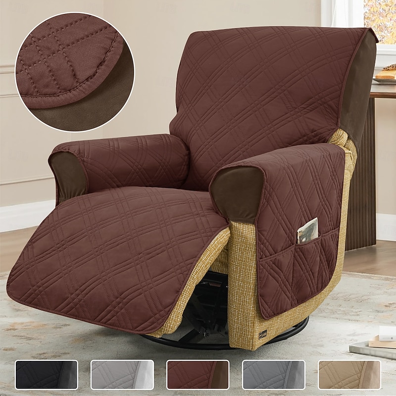 1pc  Modern Armchair Cover with Velvet Faux Fur – Washable Stretch Chair Slipcover for Living Room
