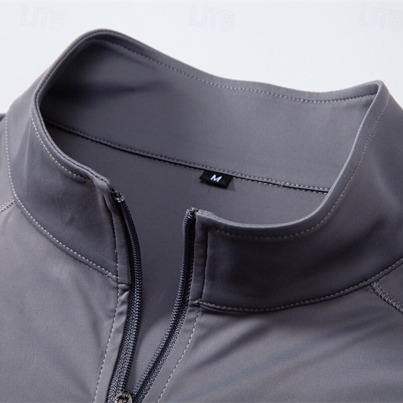 Men's T Shirt Sun Protection T-shirts Long Sleeve Crew Neck Summer Spring Winter Solid Color Knitwear Daily Sporty Crewneck Outdoor Causal Casual Dark Grey Black White Top Tee for Men4