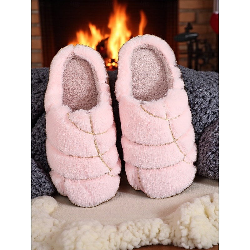 Women's Soft Faux Fur Slip-On House Slippers – Warm Indoor Winter Slippers with Plush Lining, Ideal for Home and Bedroom Comfort3
