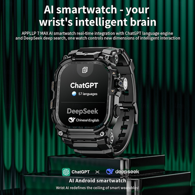 LOKMAT APPLLP 7 MAX Smart Watch 2.06 inch 4G LTE Cellular Smartwatch Phone 3G Bluetooth Pedometer Call Reminder Activity Tracker Compatible with Android iOS Women Men GPS Hands-Free Calls Media4