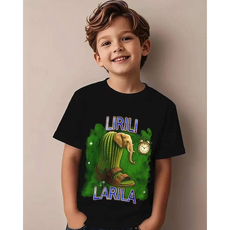 Boys' 3D Cartoon T shirt Tee Short Sleeve Summer Spring Fashion Basic Kids 4-12 Years Crew Neck Outdoor Casual Daily Regular Fit