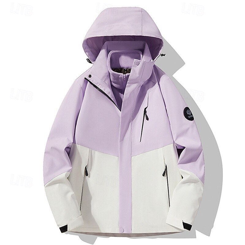 Women's Hiking Jacket Outdoor Waterproof Windproof Hiking Outfits Hiking Clothes Spring Autumn / Fall Top Camping / Hiking / Caving Running Solid Color Dark Pink Pink Red4