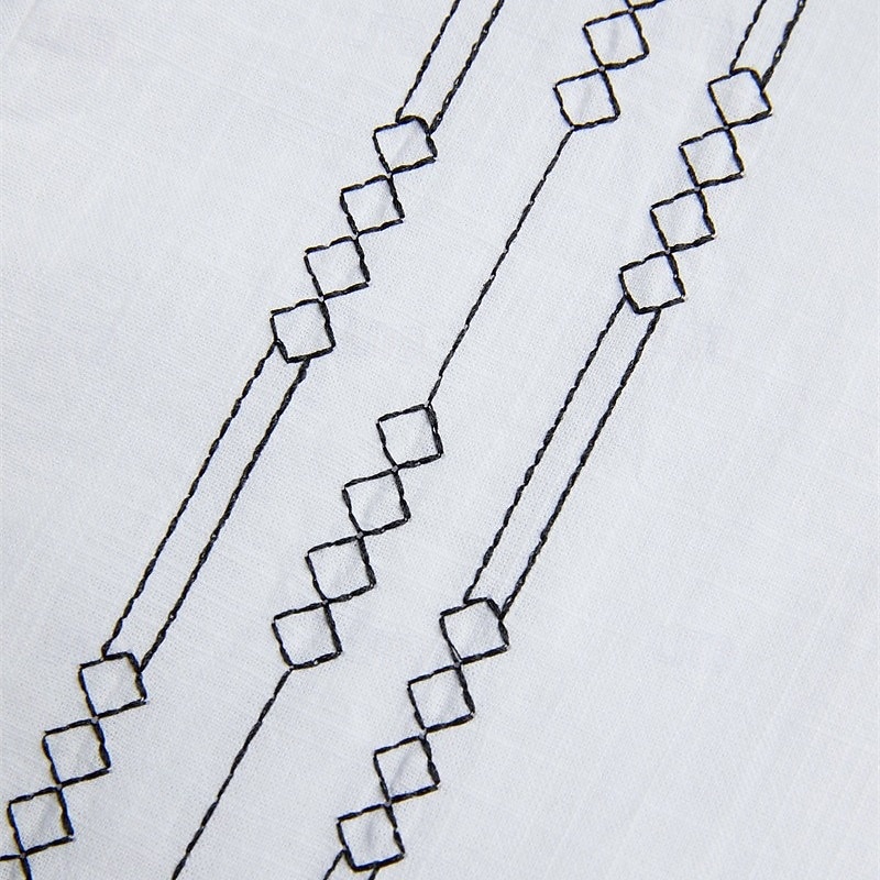 Men's Shirt Linen Shirt Guayabera Shirt Band Collar Shirt Summer Shirt Beach Wear Vacation Curise Black White Pink Khaki Long Sleeve Standing Collar Summer Spring Clothing Apparel Embroidered3