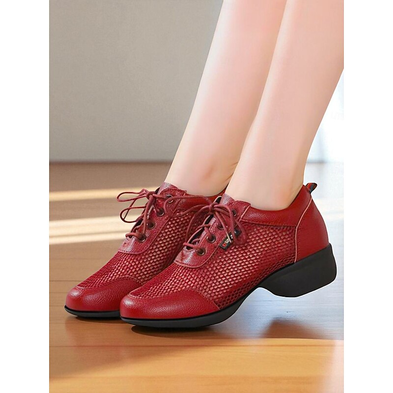 Women's Breathable Mesh Jazz Dance Sneakers - Lightweight Lace-Up Shoes for Professional Practice and Performance4