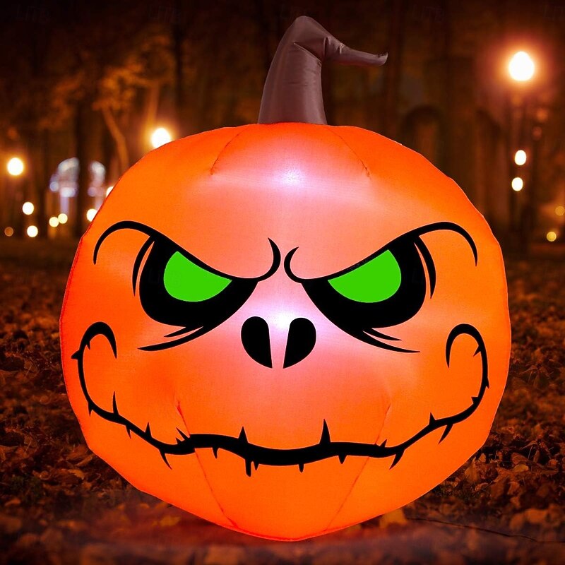 1 Pc Halloween Lantern Pumpkin Inflatable Air Model Courtyard Garden Lawn Path Indoor and Outdoor Halloween Party Horror and Weird Atmosphere Decorative Lights4