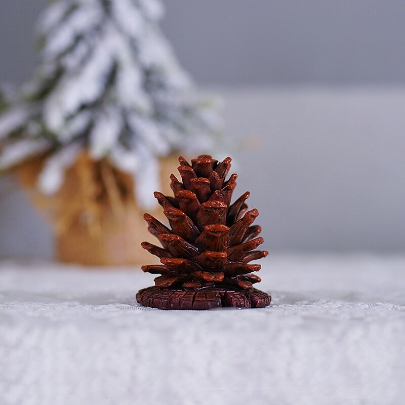Incense Holder Pine Cone Design Resin Base Realistic Zen Decor for Tea Table Desktop Aromatherapy Cone Stick Burner Tray Creative Meditation Ornament Display Accessory2