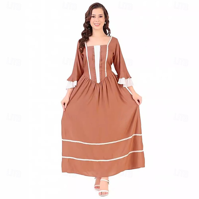 19th Century 1800s Old West Prairie Dress Country Girl Pioneer Fancy Dress Women's Halloween Carnival School Event Dress Up Historical reenactment Adults' Dress2