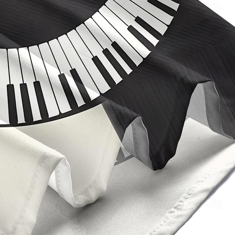 Men's Boardmasters Piano Spiral Shirt Summer Shirt Button Up Shirt Short Sleeve Vintage Retro Outdoor Vacation Dailywear Summer Spring Turndown 3D Print Collared Shirts Front One Pocket White3