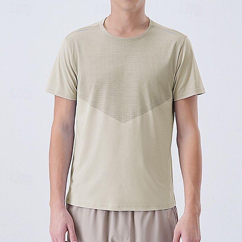 Men's Performance Shirt Sport Tee Shirt Short Sleeve Crew Neck Top Outdoor Quick Dry Sweat wicking anti-odor Breathable Polyester Black White Blue Tennis Golf Running2