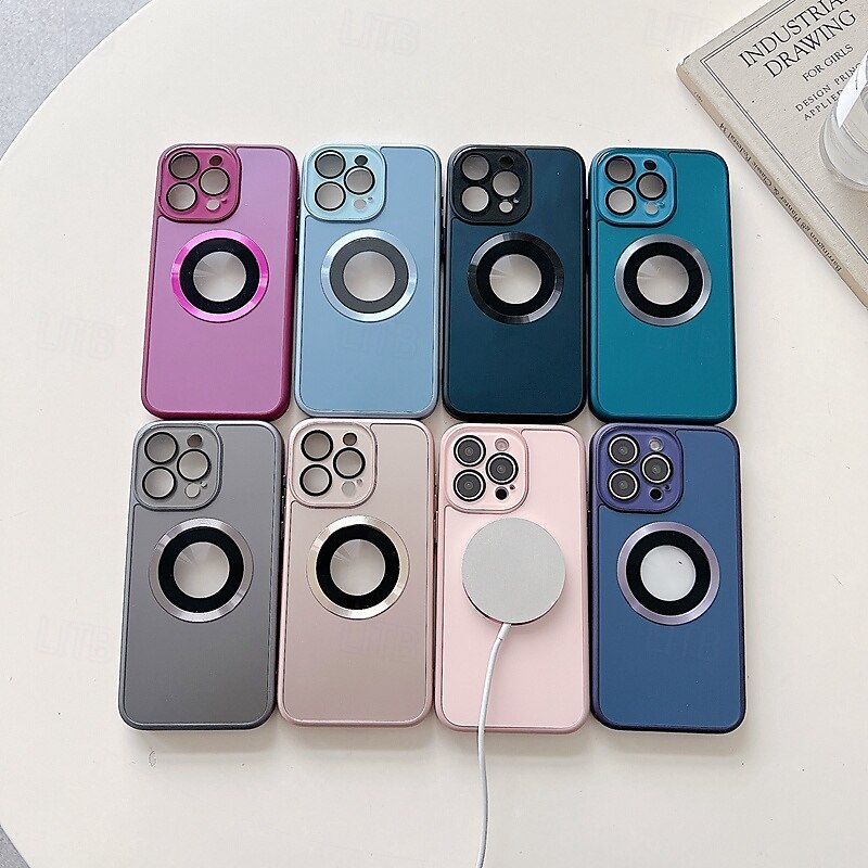 Phone Case For iPhone 16 15 14 Pro Max Plus 13 Pro Max Back Cover Magnetic Support Wireless Charging Shockproof Retro4