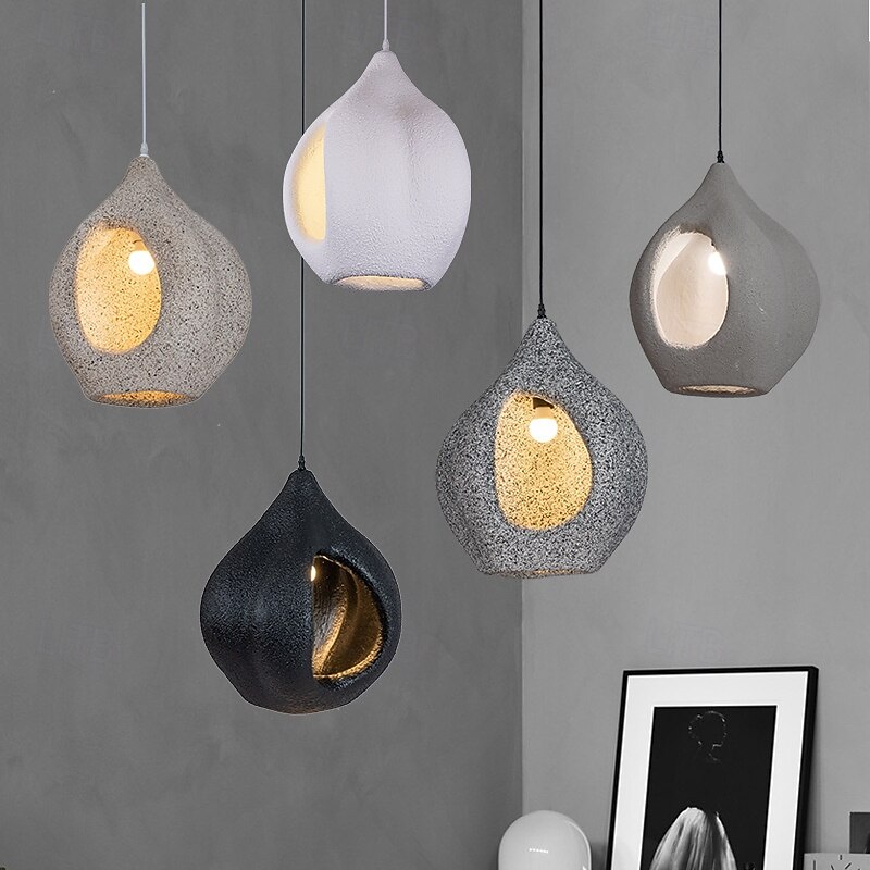 Polystyrene Pendant Light, Vintage Country 1 Light LED, 48cm Height, Warm White White Light, E26 E27, Adjustable Chain