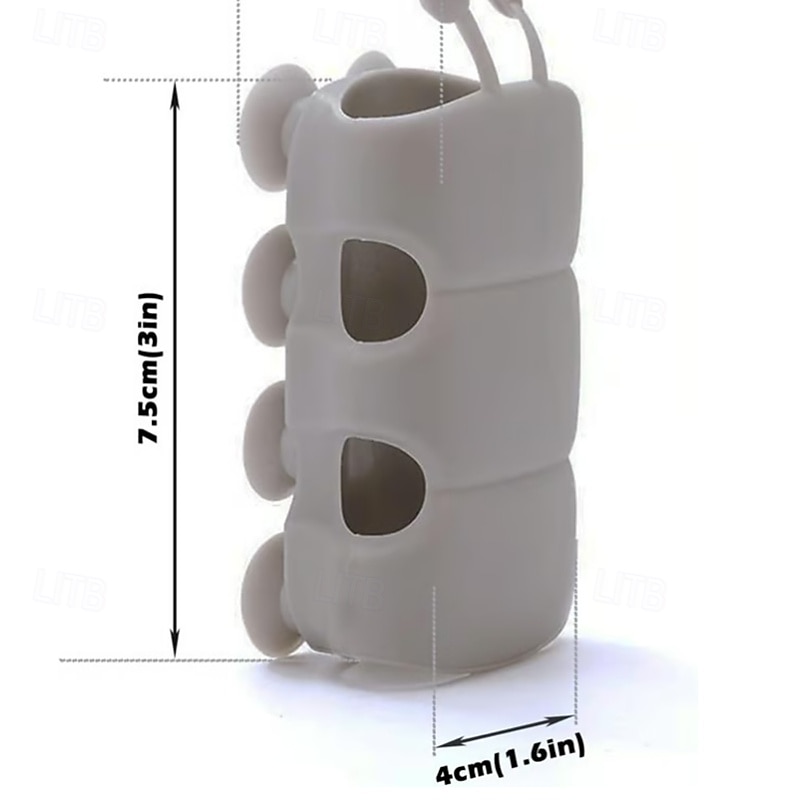 3/6pcs Silicone Shower Head Holder, Drill-Free Suction Cup Shower Bracket, Wall Mounted Showerhead Base for Bathroom, Removable Caterpillar Grip Design4