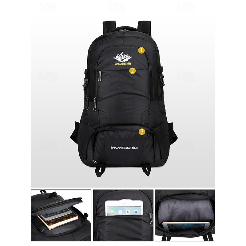 Men's Waterproof Hiking Backpack - Large Capacity Outdoor Travel Bag with Scratch-Resistant Fabric, Multiple Compartments, Ergonomic Straps for School, Camping, Hiking or Backpacking4