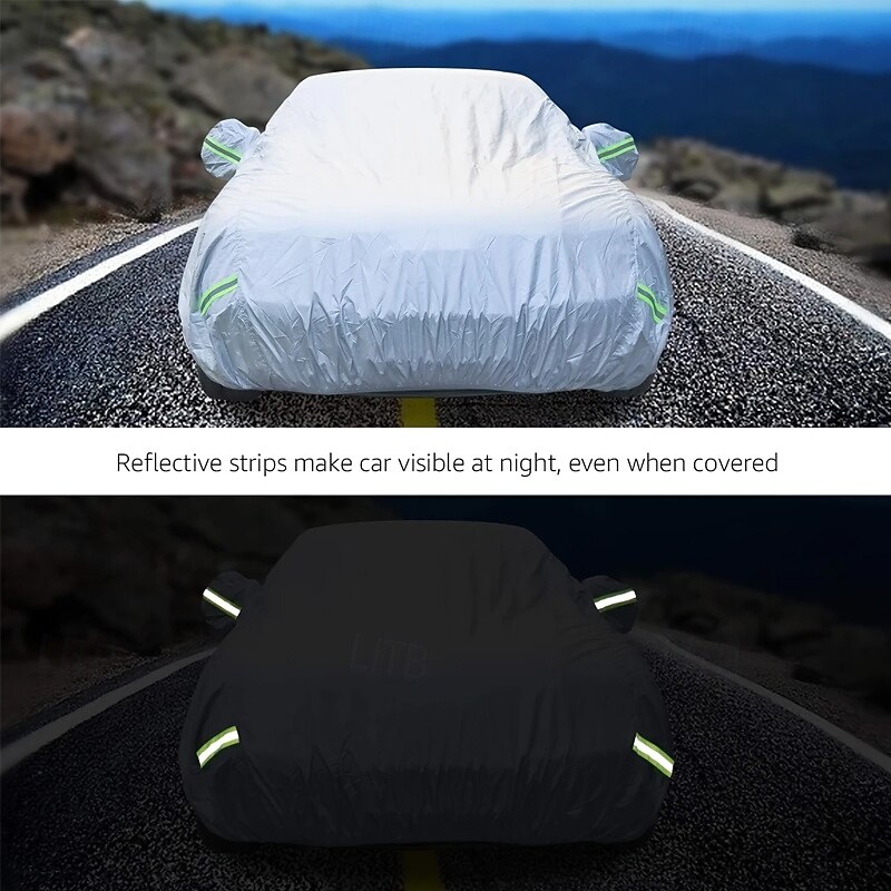 Protect your SUV/ sedan from the sun rain snow and UV rays with this all-purpose outdoor waterproof car cover!3
