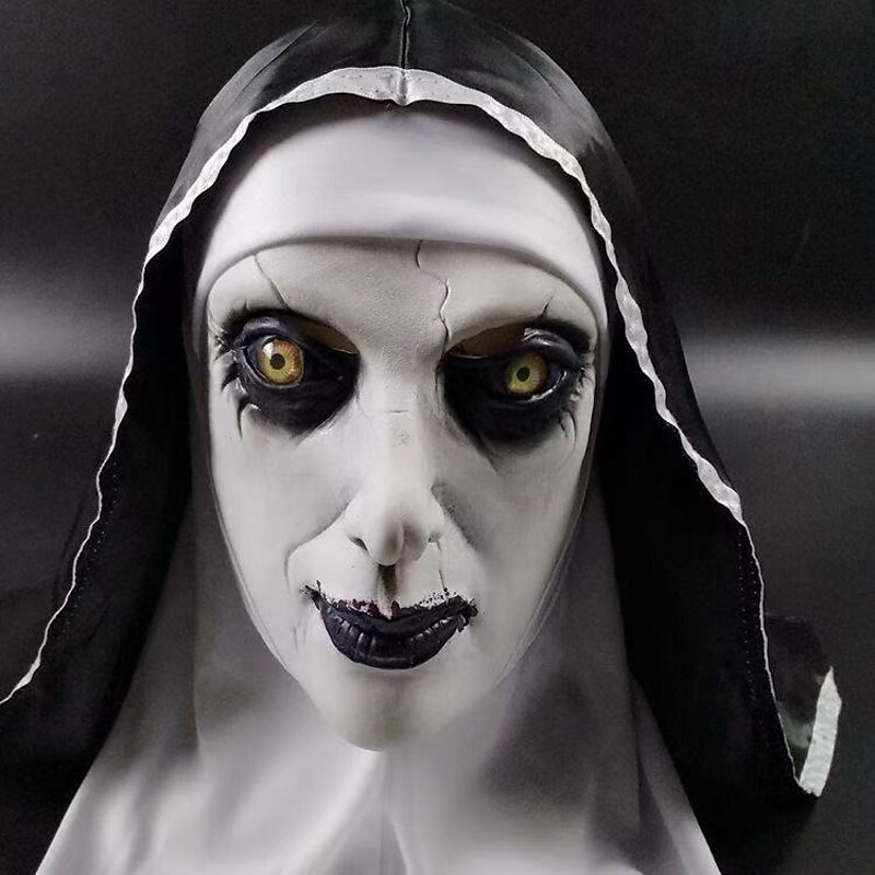 Halloween Scary Nun Mask For Adults Realistic Latex Face Mask, Horror Nun Full Head Cover for Halloween Costume, Prank, Haunted House, Terror and Scary Cosplay4