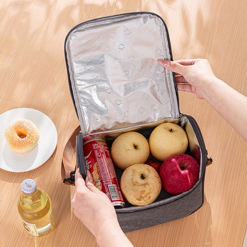 Lunch Bag for Women and Men for Back to School Office Picnic Hiking Beach New Oxford Cloth Insulated Tote Crossbody Bento Bag Thick Portable Thermal Food Container4