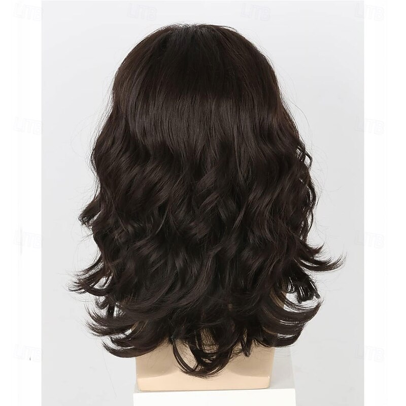 Mens Mullet Wig 70s 80s Outfit Costume Black Brown Long Curly Wavy Rocker Disco Funny Wigs (Only Wigs)4