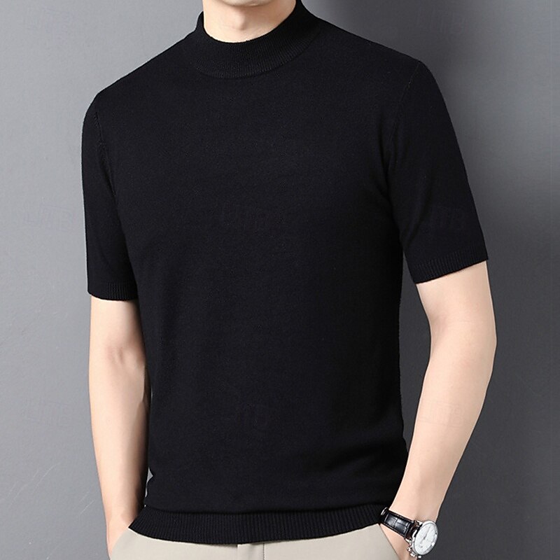 Men's Pullover Sweater Jumper Knit Sweater Ribbed Knit Regular Tops Knitted Plain Crew Neck Fashion Basic Vacation Daily Wear Clothing Apparel Summer Spring Camel Wine S M L4