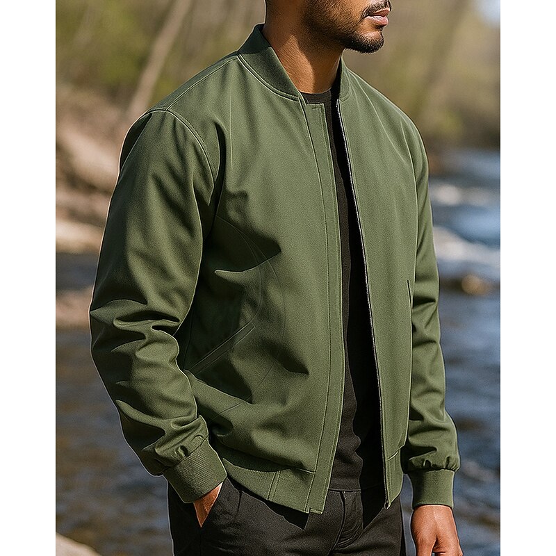 Men's Windbreaker Hiking Jacket rain coat Outdoor Waterproof Windproof Lightweight Hiking Outfits Hiking Clothes Spring Autumn / Fall Top Camping / Hiking / Caving Running Black Green Khaki3