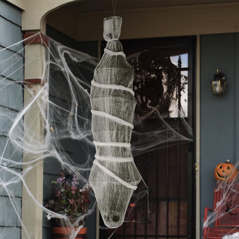Halloween Decorations Hanging Cocoon Corpse,72 Inch Scary Hanging Cocoon Corpse Propsor,Haunted Yard Indoor & Outdoor Decor Terror Props