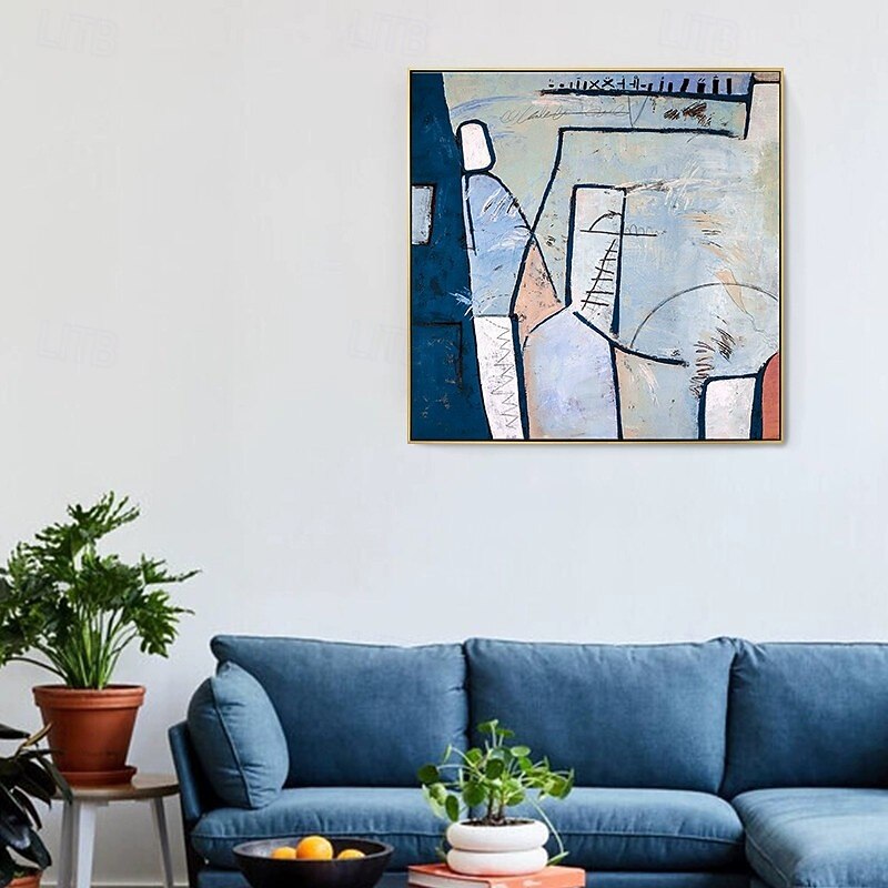 Handmade Oil Painting Canvas Wall Art Decoration Square Modern Retro Abstract Picture for Home Decor Rolled Frameless Unstretched Painting2