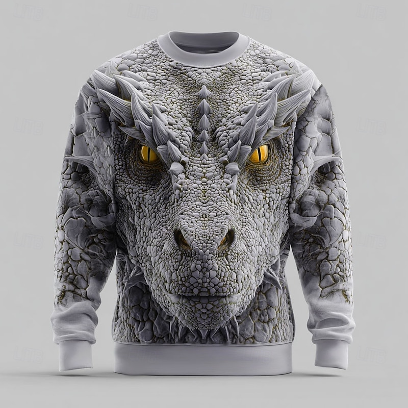 Men's Dragon 3D Sweatshirt Sweatshirt Sweatshirts Long Sleeve Sweatshirt Crew Neck Casual Punk & Gothic Digital Print Party Streetwear All Seasons3