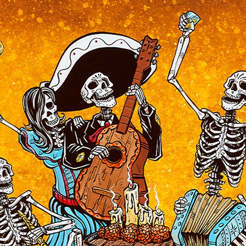 Raise A Glass by David Lozeau Men's Guitar Skulls Button Up Shirt Long Sleeve Designer Shirt Limited Artist Edition2