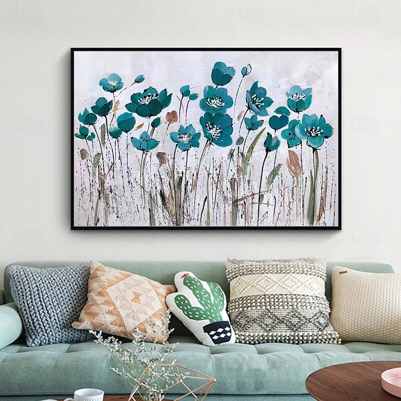 Mintura Handmade Flowers Oil Paintings On Canvas Wall Art Decoration Modern Abstract Picture For Home Decor Rolled Frameless Unstretched Painting