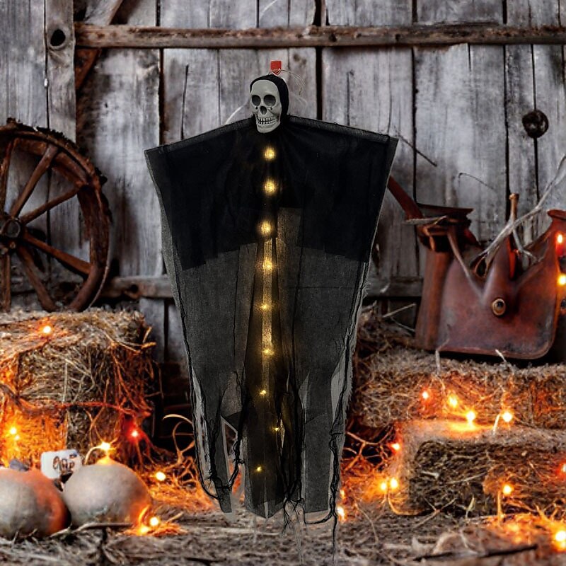 1 Pc Halloween glowing skull hanging ghost indoor and outdoor courtyard Halloween party atmosphere decoration light2