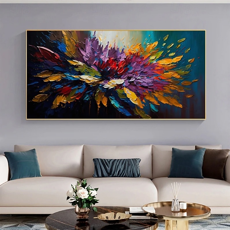 Handmade Oil Painting Canvas Wall Art Decoration Abstract Thick Oil Knife for Home Decor Rolled Frameless Unstretched Painting