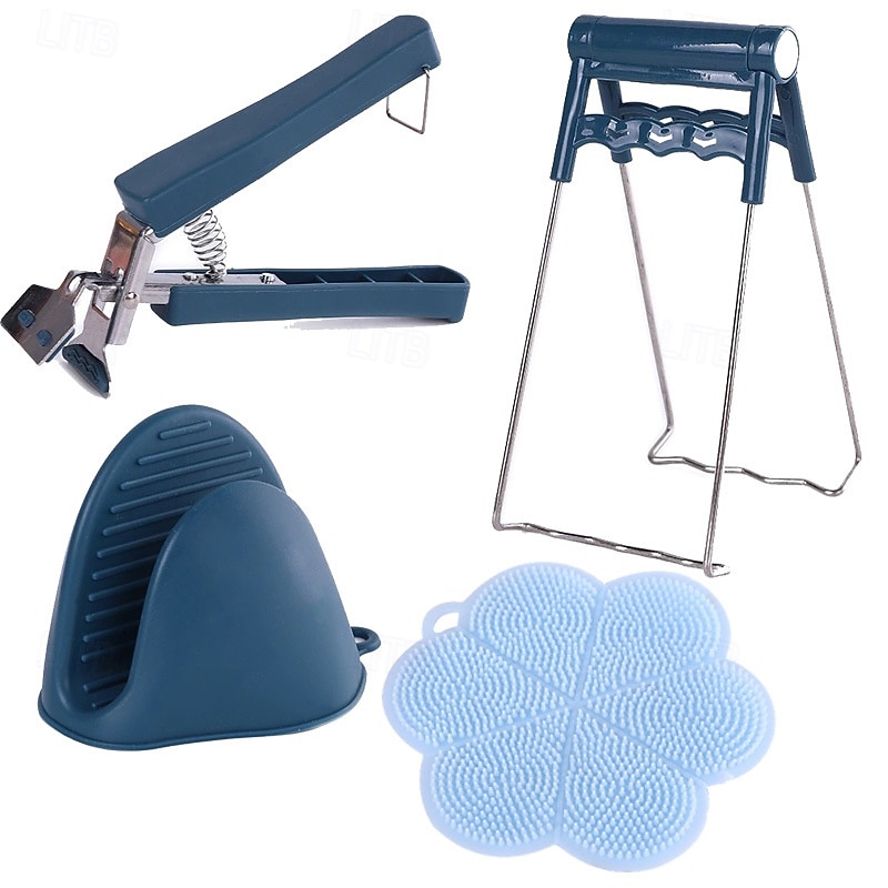 Anti-scalding Clip Set, Stainless Steel Plate Bowl Gripper, Non-slip Steamer Tray Lifter Tongs, Heat Resistant Dish Clamp Tool for Kitchen Home Use