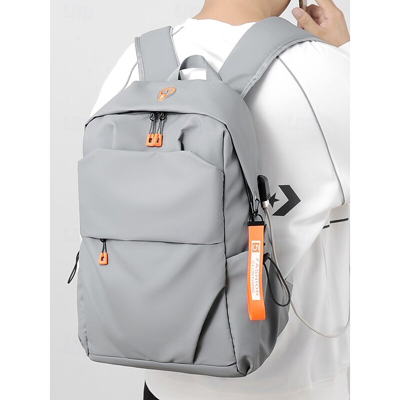 Men's Water-Repellent USB Charging Backpack – Scratch-Resistant Travel Bag with Luggage Strap for School, Business and Daily Commute2