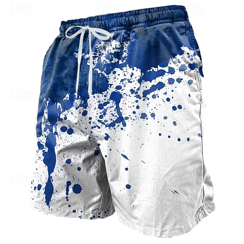 Men's Blood Splatter Blood stains Halloween Costumes Swim Trunks Swim Shorts Board Shorts Mid Waist Punk Gothic Holiday Streetwear Side Pockets Mesh Lining Elastic Drawstring Waist Designer Clothing4