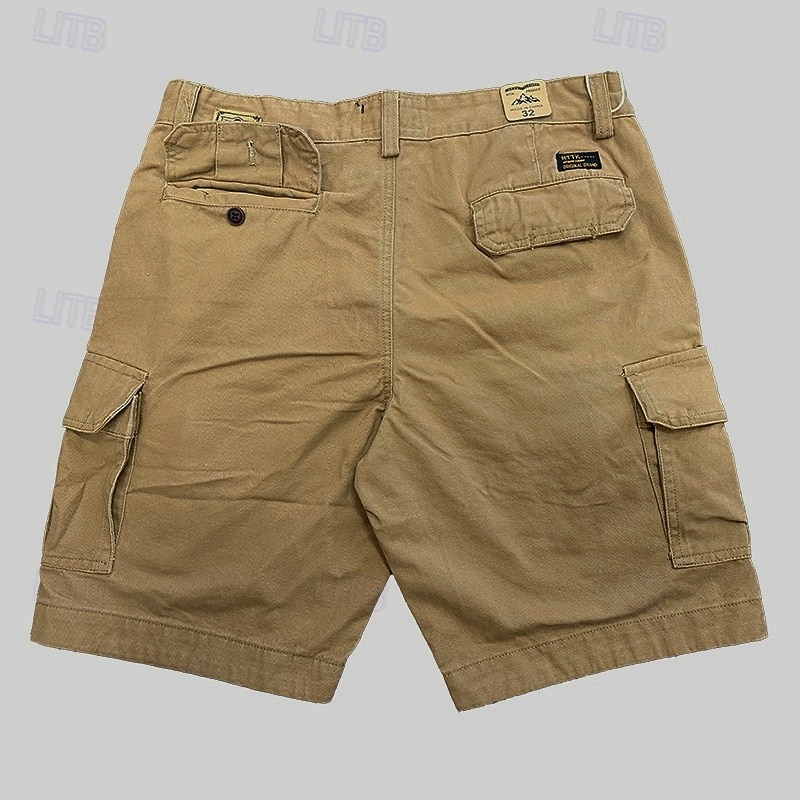 Men's Tactical Shorts Cargo Shorts Shorts Buttons Multi Pocket Plain Camouflage Wearable Knee Length Outdoor Daily Camping & Hiking Fashion Classic Camouflage khaki White3