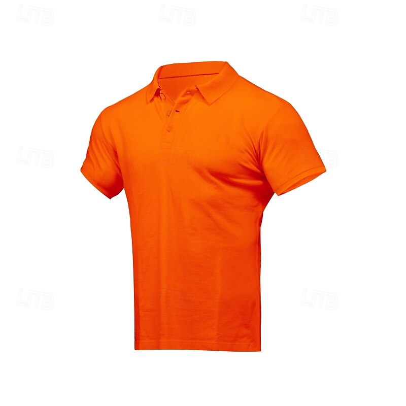 Men's Golf Shirt Golf Polos Shirts Work Casual Lapel Short Sleeve Basic Modern Plain Buttons Summer Regular Fit Black White Yellow Red Navy Blue Royal Blue Golf Shirt3