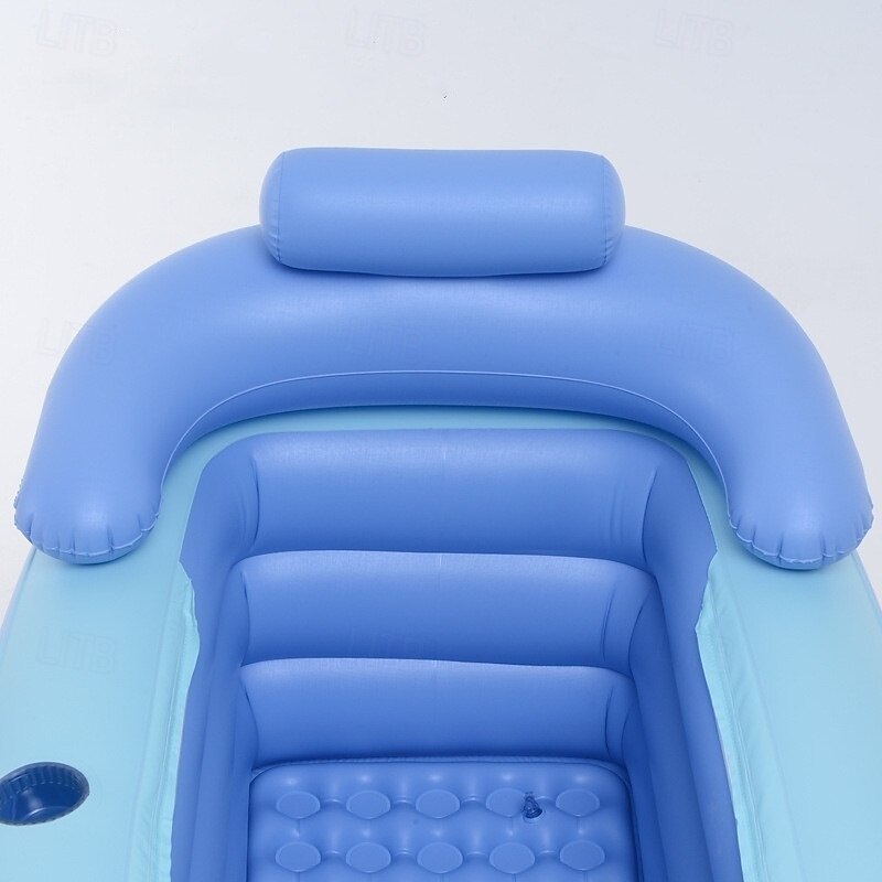 Inflatable Hot Tub Simple Spa Outdoor Portable Hot Tub Cold Plunge Tub with Cup Holder Headrest Pillow and Wireless Electric Air Pump Inflatable Spa for Hot Bath Ice Bath4