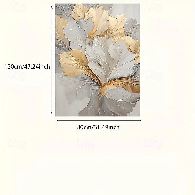 One Piece Frameless Gold Floral Canvas Wall Art Modern Abstract Flower Print Elegant Home Decor Suitable For Living Room And Bedroom Frameless2