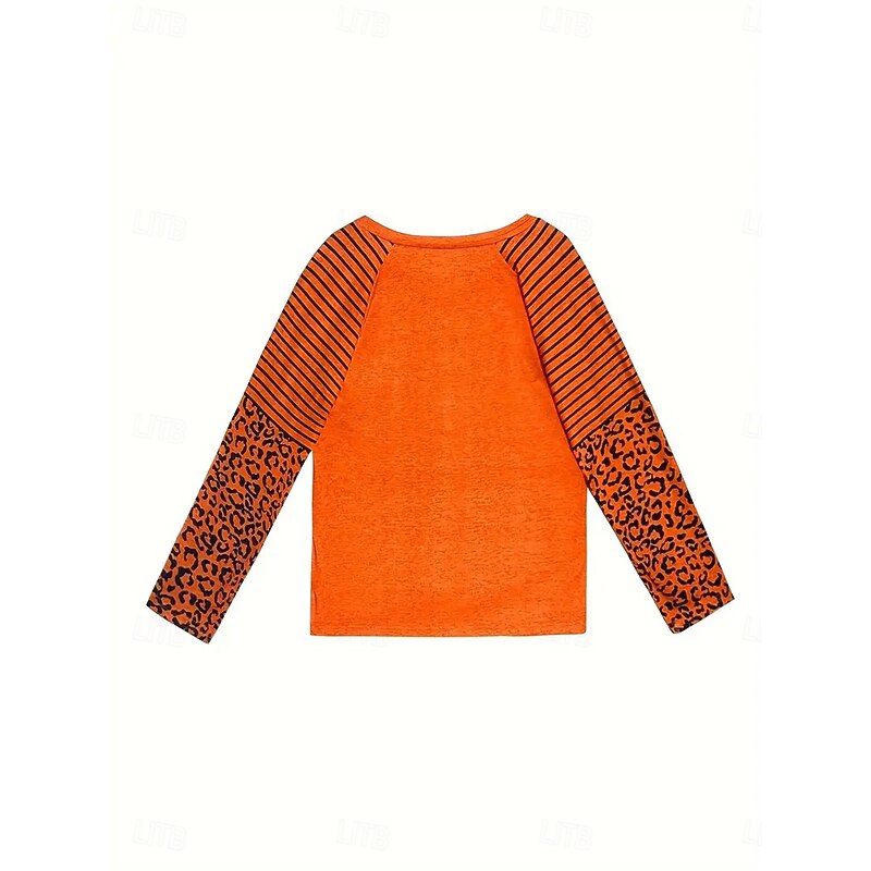 Halloween Women's T shirt Pumpkin Long Sleeve V Neck Long Sleeve Graphic Casual Flag Elegant Vintage Stylish Regular Tops Daily Going out Weekend Print Orange Spring Fall Prefall2