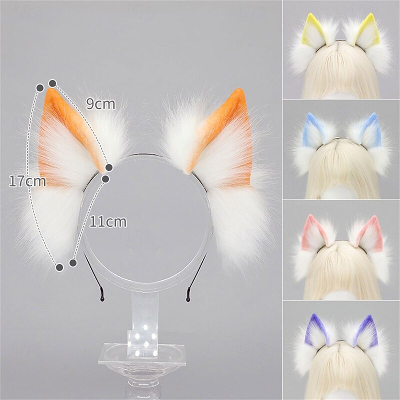 Realistic Wolf Ears Headband – Handmade Lolita Fox and Wolf Ears for Cosplay, KC Style, Party, Convention, and Role Play Accessories2