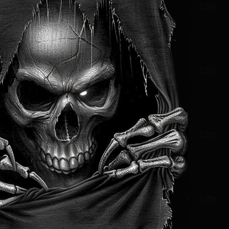 Men's Skull Death Halloween Costumes Swim Trunks Swim Shorts Board Shorts Mid Waist Dark Punk Gothic Style Holiday Streetwear Side Pockets Mesh Lining Elastic Drawstring Waist Designer Clothing2